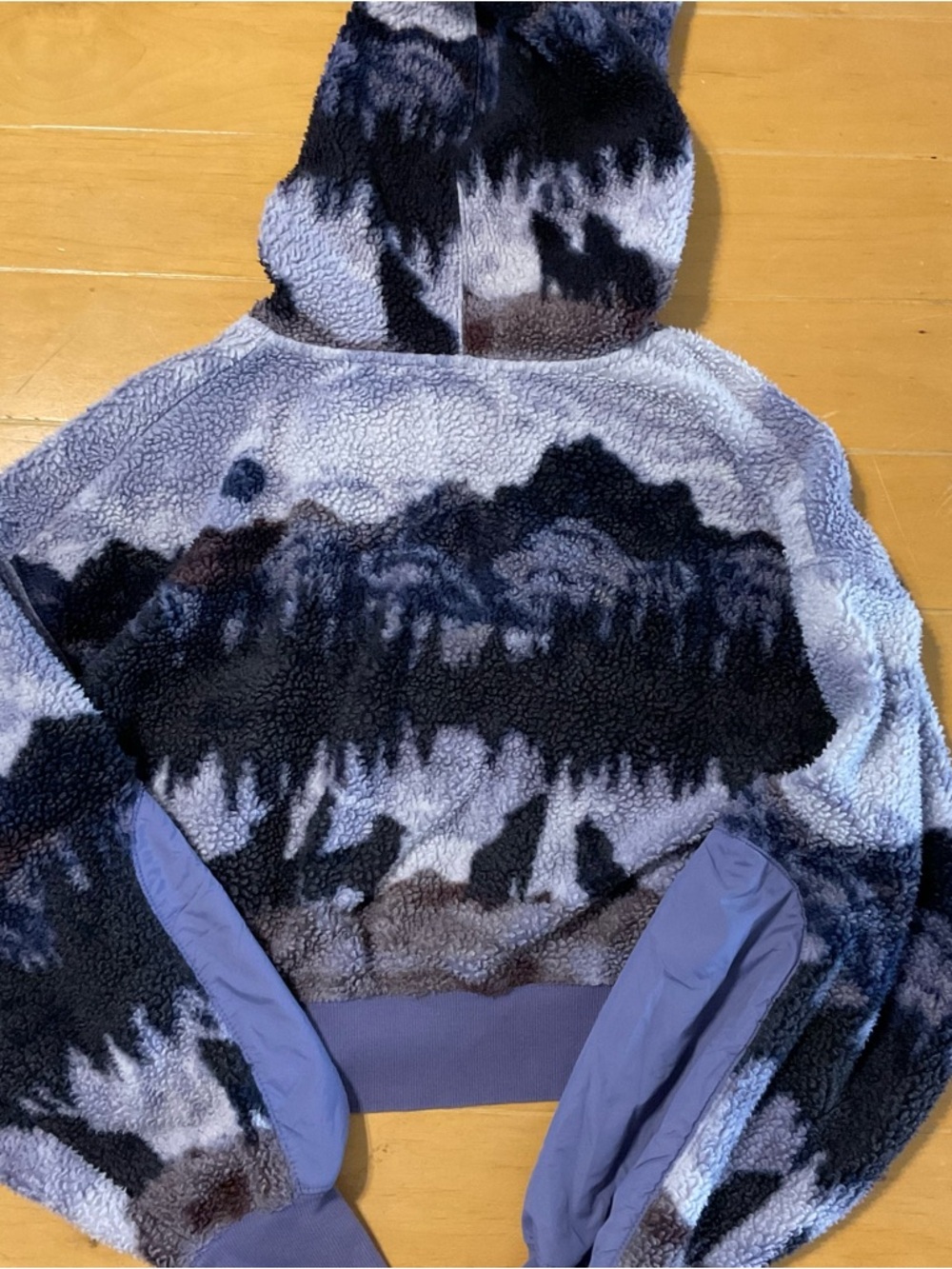 BDG Purple and Navy Sherpa Zip Hoodie - Picture 4 of 4